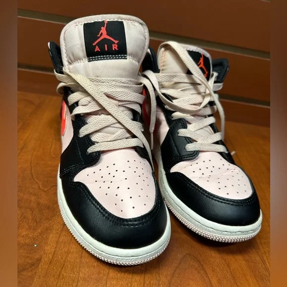 Nike Air Jordan Mid Black and Pink with Red Swoosh - Picture 7 of 9